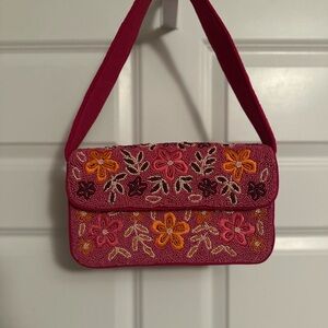 Lulus Floral Embroidered Pink Shoulder Bag